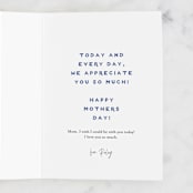 "Bold Painted Leaf" - Single Greeting Cards in Navy by Katharine Watson - Customizable Interior Example