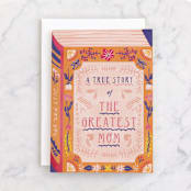 "The Greatest Book of History About Mom" - Single Greeting Cards in Peach by Kartika Paramita - Front