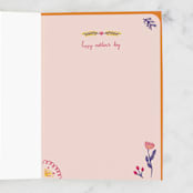 "The Greatest Book of History About Mom" - Single Greeting Cards in Peach by Kartika Paramita - Interior