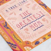 "The Greatest Book of History About Mom" - Single Greeting Cards in Peach by Kartika Paramita - Close-Up