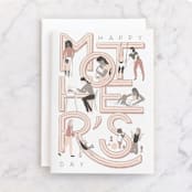 "The First Year" - Single Greeting Cards in Blush by Shiny Penny Studio - Front