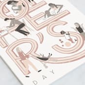 "The First Year" - Single Greeting Cards in Blush by Shiny Penny Studio - Close-Up