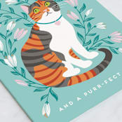 "Purr-fect Mom" - Single Greeting Cards in Mint by Jamie Alexander - Close-Up