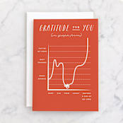 "Appreciation Scale" - Single Greeting Cards in Carrot by Robert and Stella - Front