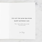 "#momgoals" - Single Greeting Cards in Blush by Up Up Creative - Customizable Interior Example