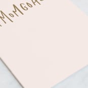 "#momgoals" - Single Greeting Cards in Blush by Up Up Creative - Close-Up