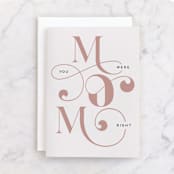 "You Were Right" - Single Greeting Cards in Blush by Maria Hilas-Louie - Front