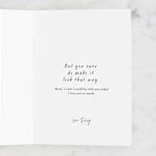 "Mommin' Ain't Easy" - Single Greeting Cards in Blush by Hannah Williams - Customizable Interior Example