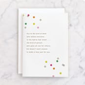 "You Deserve Confetti" - Single Greeting Cards in Carnation by Violet and Mae - Front