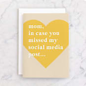 "Social Media Post" - Single Greeting Cards in Marigold by Maria Alou - Front