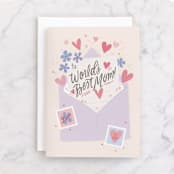 "Sending Love" - Single Greeting Cards in Peach by Itsy Belle Studio - Front
