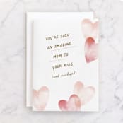 "Mother's heart" - Single Greeting Cards in Coral by Stacey Meacham - Front