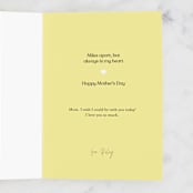 "In My Heart" - Single Greeting Cards in Dandelion by Annie Clark - Customizable Interior Example