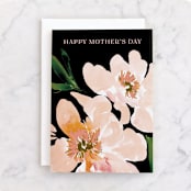 "Happy Mothers Day Peony" - Single Greeting Cards in Petal by Ilze Lucero - Front