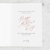 "So Glad You're A Mom" - Single Greeting Cards in Persimmon by Creo Study - Customizable Interior Example