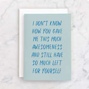 "awesomeness" - Single Greeting Cards in Sapphire by JoAnn Jinks - Front