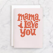 "Mama Love" - Single Greeting Cards in Carnation by Alicia Schultz - Front