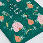 "bees knees" - Single Greeting Cards in Evergreen by Jackie Crawford - Close-Up