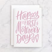 "First" - Single Greeting Cards in Rose by Snow and Ivy - Front