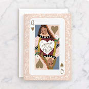 "Queen of our Hearts" - Single Greeting Cards in Petal by Alethea and Ruth - Front