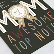 "#1 Mom ribbon" - Single Greeting Cards in Midnight by Alethea and Ruth - Close-Up