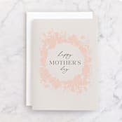 "floral circlet" - Single Greeting Cards in Latte by Lori Wemple - Front