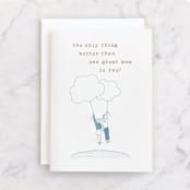"Great Moms" - Single Greeting Cards in Cloud by Jayne Alfieri - Front