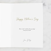 "MOM foil florals" - Single Greeting Cards in Ebony by Hannah Williams - Customizable Interior Example