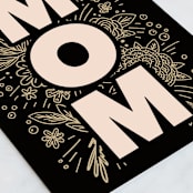 "MOM foil florals" - Single Greeting Cards in Ebony by Hannah Williams - Close-Up