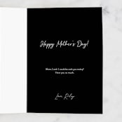 "Moms are Magic" - Single Greeting Cards in Midnight by Hannah Williams - Customizable Interior Example