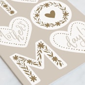"Mother's Day Letters" - Single Greeting Cards in Champagne by Alethea and Ruth - Close-Up