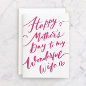 "To my wonderful wife" - Single Greeting Cards in Azalea by Creo Study - Front