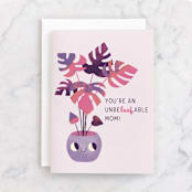 "You're Unbe-leaf-able" - Single Greeting Cards in Violet by Krista Elvey - Front