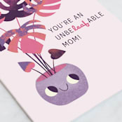 "You're Unbe-leaf-able" - Single Greeting Cards in Violet by Krista Elvey - Close-Up