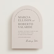 "Overjoyed" - Wedding Invitations in Almond by Jill Means - Front
