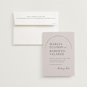 "Overjoyed" - Wedding Invitations in Almond by Jill Means - Invitation with Envelope