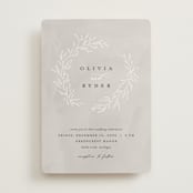 "Abundant Wreath" - Wedding Invitations in Fog by Pixel and Hank - Front