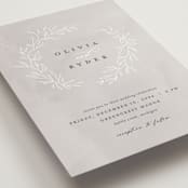 "Abundant Wreath" - Wedding Invitations in Fog by Pixel and Hank - Close-Up
