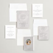 "Abundant Wreath" - Wedding Invitations in Fog by Pixel and Hank - Invitation Suite
