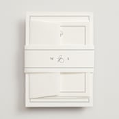 "Crawford" - Wedding Invitations in Ivory by Amy Kross - Assembled with Belly Band