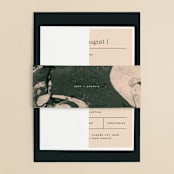 "Chin-Chin" - Wedding Invitations in Midnight Spruce by Annie Clark - Assembled