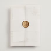 "Falling Foliage" - Wedding Invitations in Stone by Robert and Stella - Assembled with Vellum Wrap and Wax Seal