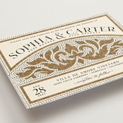 "Floral mosaic" - Wedding Invitations in Sand by GeekInk Design - Detail