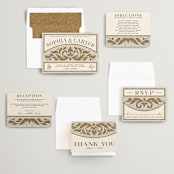 "Floral mosaic" - Wedding Invitations in Sand by GeekInk Design - Invitation Suite