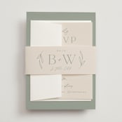 "Soft Arch" - Wedding Invitations in Sage by Erica Krystek - Assembled with Belly Band