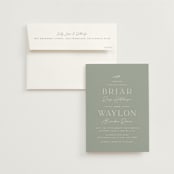 "Soft Arch" - Wedding Invitations in Sage by Erica Krystek - Invitation with Envelope