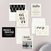 "Big Date" - Wedding Invitations in Ivory by Anastasia Makarova - Invitation Suite