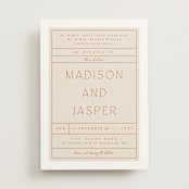 "Modern Ticket" - Wedding Invitations in Rust by Alethea and Ruth - Front