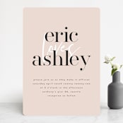 "Loved" - Wedding Invitations in Champagne by Angela Garrick - Front