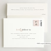 "Loved" - Wedding Invitations in Champagne by Angela Garrick - FREE Recipient Addressing
